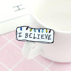 Minimalist Men's Brooch - I Believe Slogan Pin