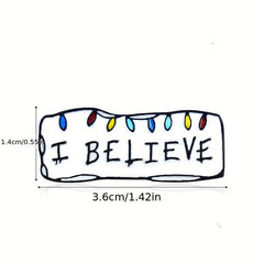 Minimalist Men's Brooch - I Believe Slogan Pin