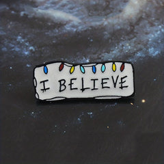 Minimalist Men's Brooch - I Believe Slogan Pin