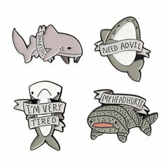 Shark Dolphin Marine Life Brooch Men's Jewelry