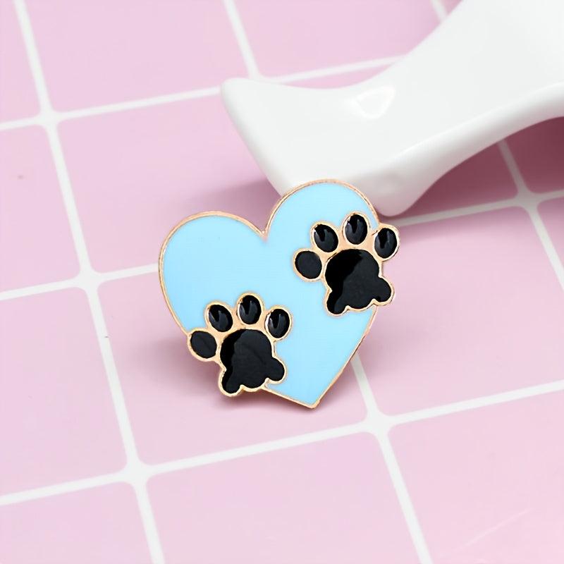 Cat's Paw Heart Alloy Brooch