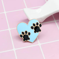 Cat's Paw Heart Alloy Brooch