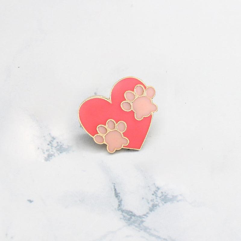 Cat's Paw Heart Alloy Brooch