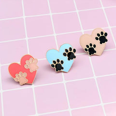 Cat's Paw Heart Alloy Brooch