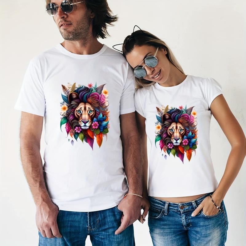 Colorful Lion DIY Patches Iron On Sublimation Stickers Heat Press Decals Sublima