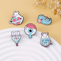 Dino Barbell Big Eyeball Brooch Men