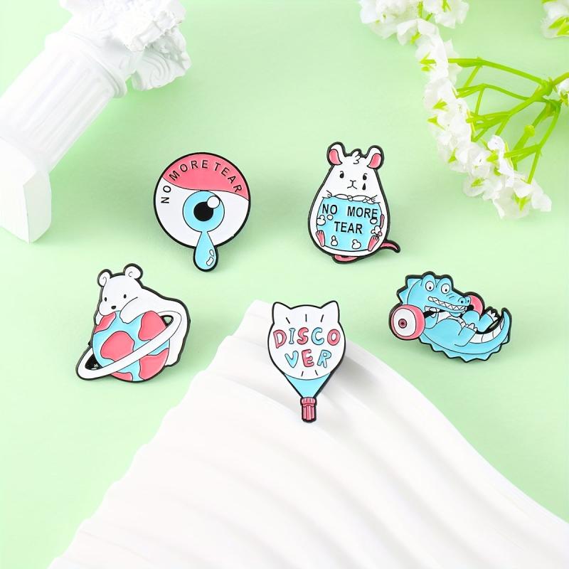Dino Barbell Big Eyeball Brooch Men