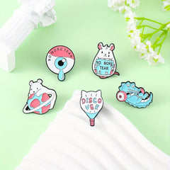 Dino Barbell Big Eyeball Brooch Men