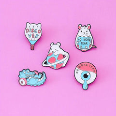 Dino Barbell Big Eyeball Brooch Men