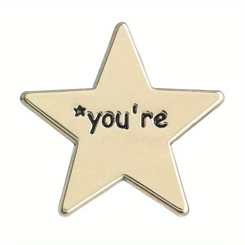 Five-pointed Star Shape Letter Brooch Backpack Pin