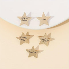 Five-pointed Star Shape Letter Brooch Backpack Pin