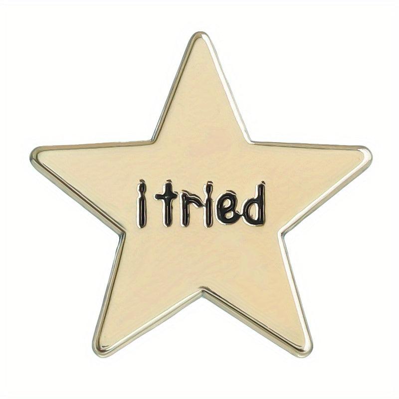 Five-pointed Star Shape Letter Brooch Backpack Pin