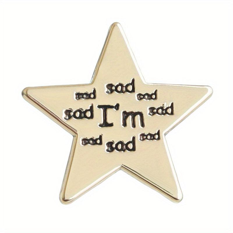 Five-pointed Star Shape Letter Brooch Backpack Pin