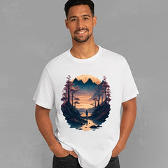Night Scene Heat Transfer Patch for Men