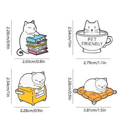2pcs Pet Friendly Enamel Pin & Cat Brooch Mug Lapel Badges Animal Jewelry
