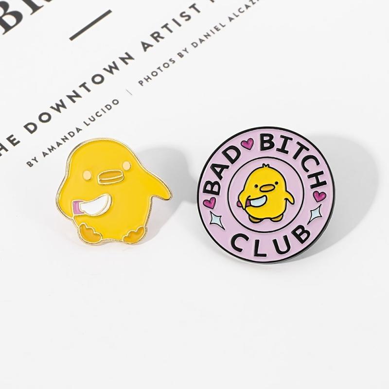 Rose Maiden Pink & Duck Enamel Brooch