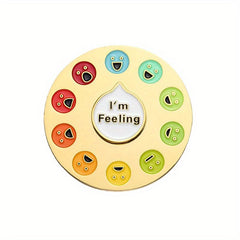 Rotating Rainbow Emotions Enamel Pins Social Mood Tracker Brooch