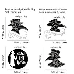 4pcs Plague Doctor Enamel Pins Set Gothic Punk Pins For Jackets Hats