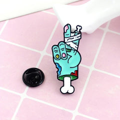 Zombie Skeleton Hand Brooch