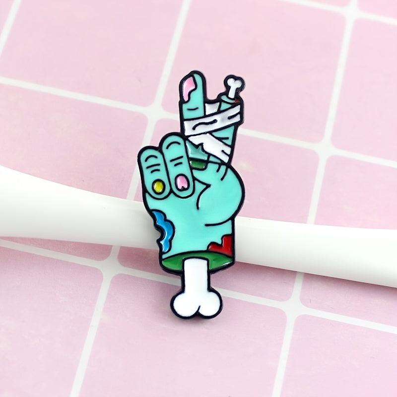 Zombie Skeleton Hand Brooch