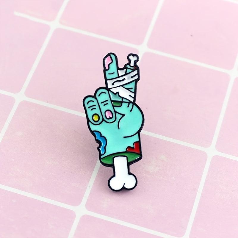 Zombie Skeleton Hand Brooch