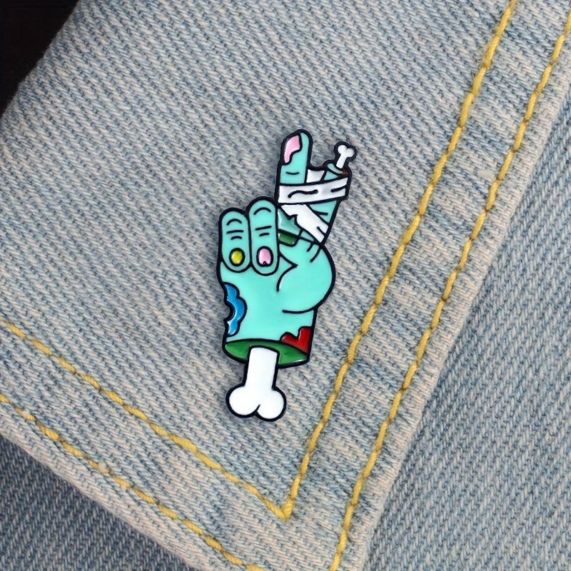 Zombie Skeleton Hand Brooch