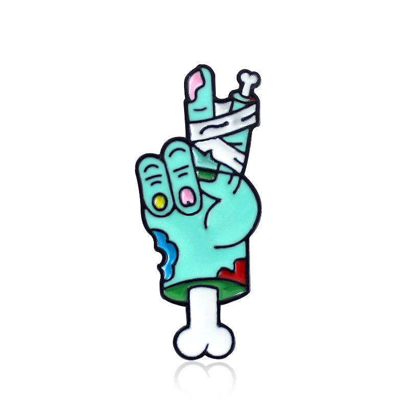 Zombie Skeleton Hand Brooch