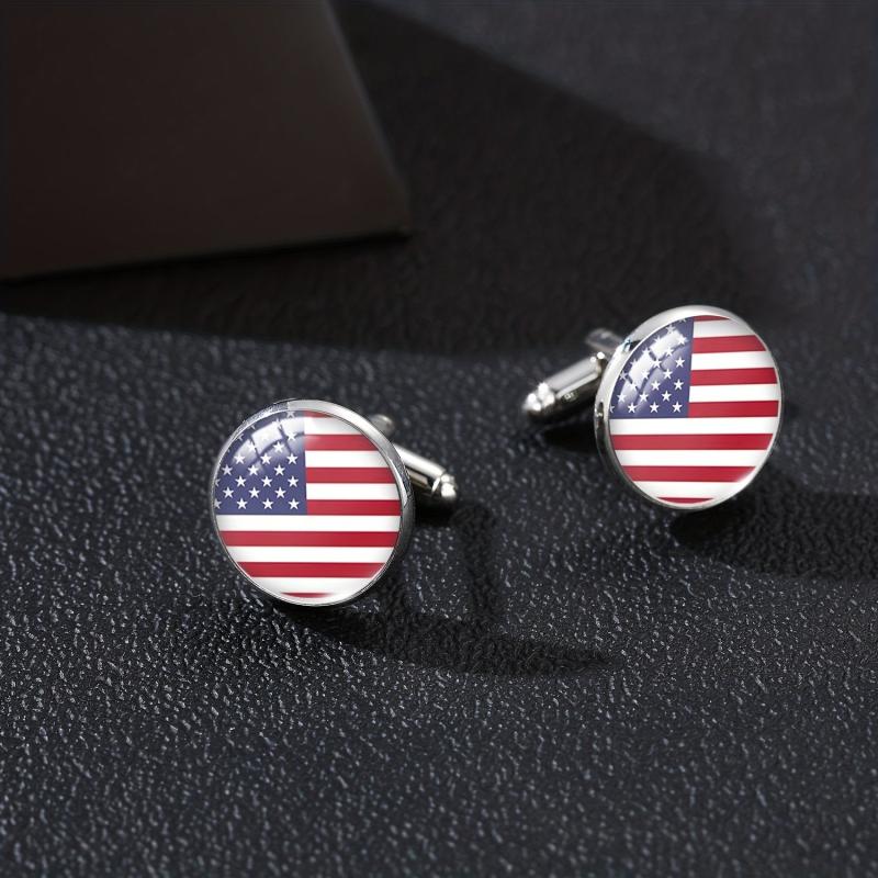 Men's Flag Pattern Cufflinks Shirt Cufflinks
