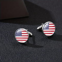 Men's Flag Pattern Cufflinks Shirt Cufflinks