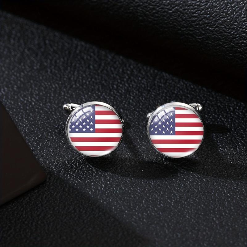 Men's Flag Pattern Cufflinks Shirt Cufflinks