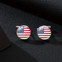 Men's Flag Pattern Cufflinks Shirt Cufflinks