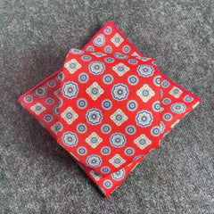 Men's Vintage Print Tie And Pocket Square Classic Party