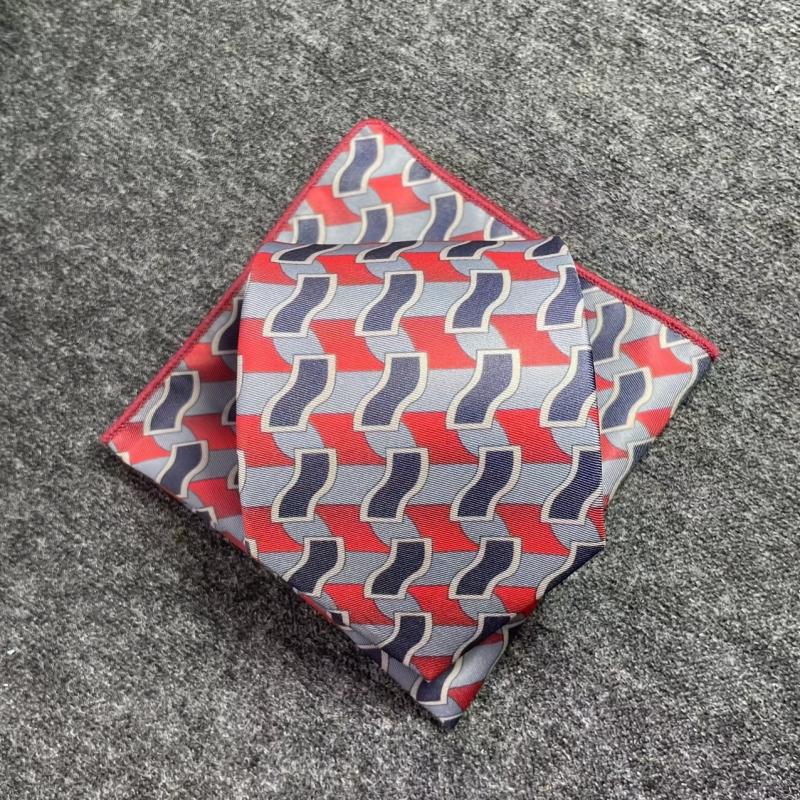 Men's Vintage Print Tie And Pocket Square Classic Party