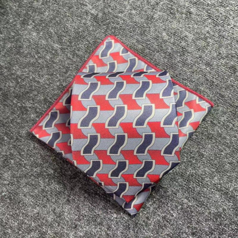 Men's Vintage Print Tie And Pocket Square Classic Party