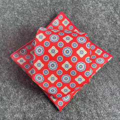Men's Vintage Print Tie And Pocket Square Classic Party