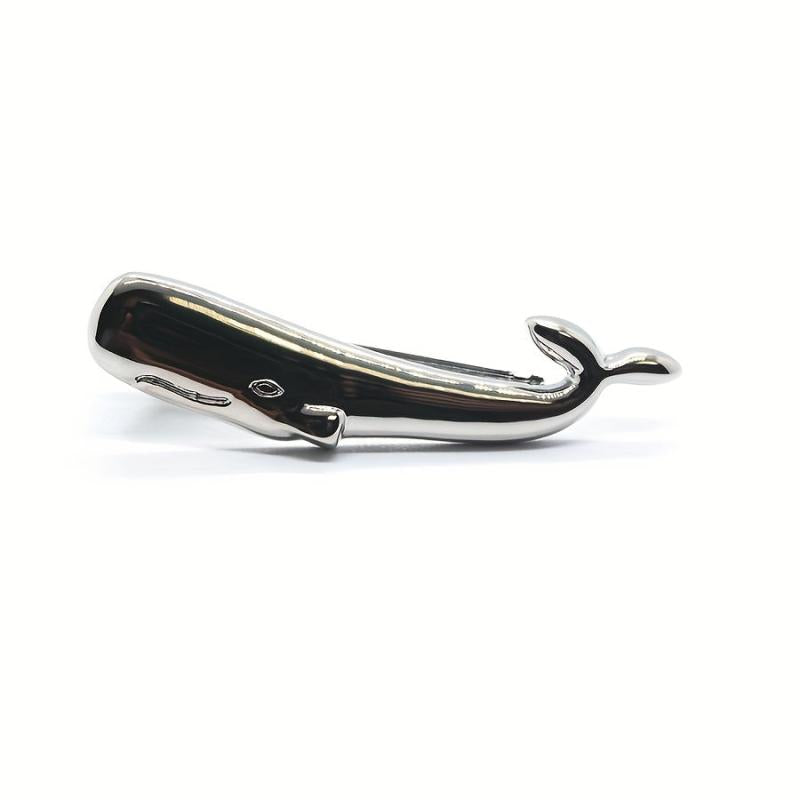 Silver Whale Tie Clip for Men's Wedding Business