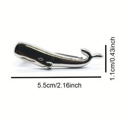 Silver Whale Tie Clip for Men's Wedding Business