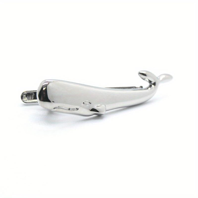 Silver Whale Tie Clip for Men's Wedding Business