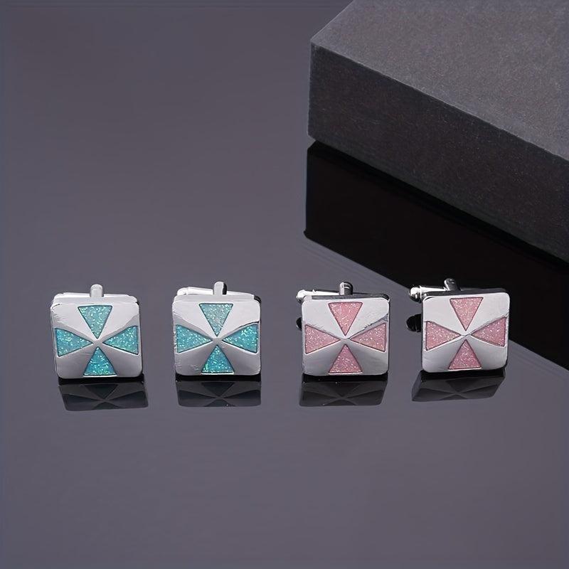 Glitter Square Cufflinks Men's Shirt Buckle Accessories