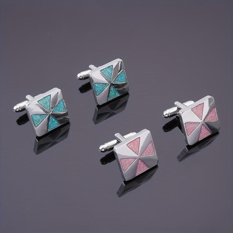 Glitter Square Cufflinks Men's Shirt Buckle Accessories