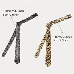 Men's Necktie Spider Web Leopard Pattern Necktie Business Wedding Party