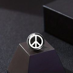 Peace Sign Collar Pin Brooch Round Lapel Pin Stainless Steel Button Buckle Pin