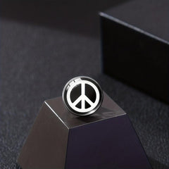 Peace Sign Collar Pin Brooch Round Lapel Pin Stainless Steel Button Buckle Pin