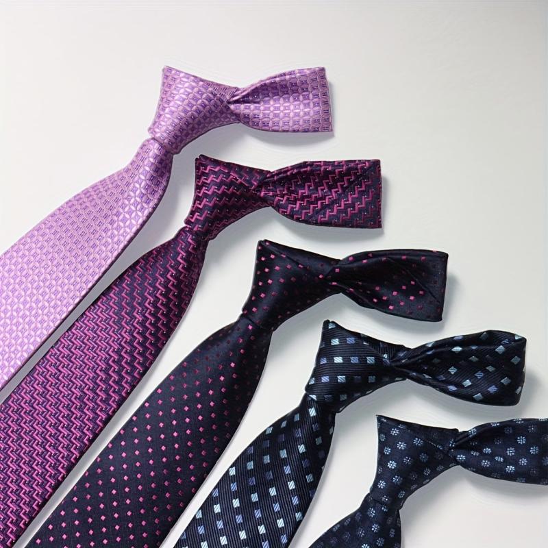 Men's Striped Jacquard Neck Ties Soft Business Party Ties