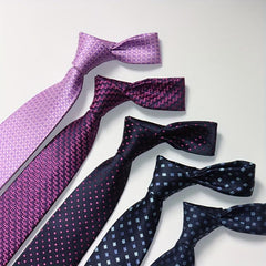 Men's Striped Jacquard Neck Ties Soft Business Party Ties