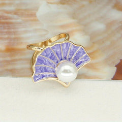 Shell Faux Pear Scarf Buckle Decorative Pocket Square Buckle