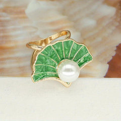 Shell Faux Pear Scarf Buckle Decorative Pocket Square Buckle
