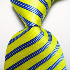 Men's Striped Tie Set Red Yellow Jacquard Woven Necktie