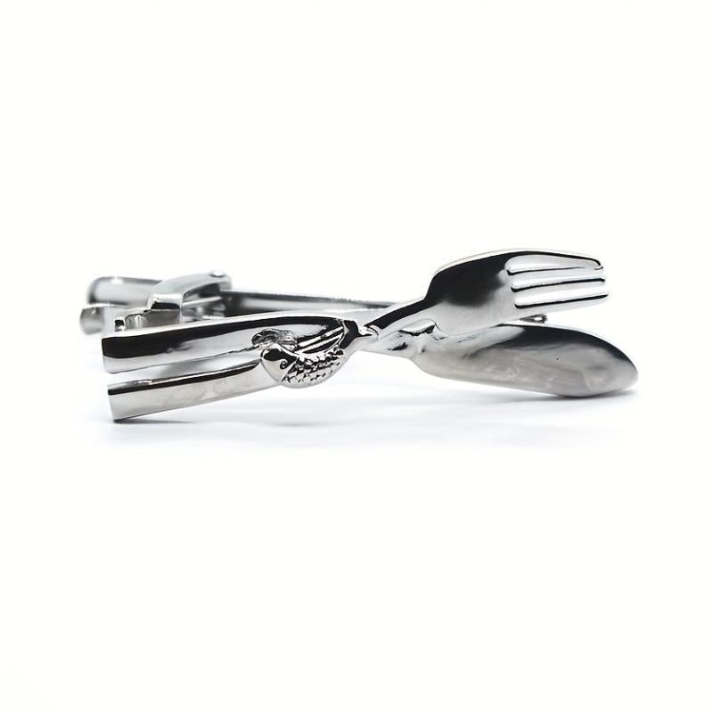 Silver Fork Tie Clip Men's Business Casual Decorative Accessory