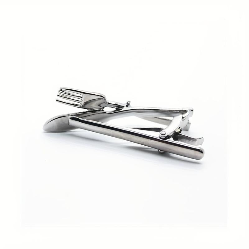 Silver Fork Tie Clip Men's Business Casual Decorative Accessory